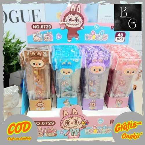15 CM Ruler Character LABUBU Tip Super Cute Rubber Head Material Cute ...