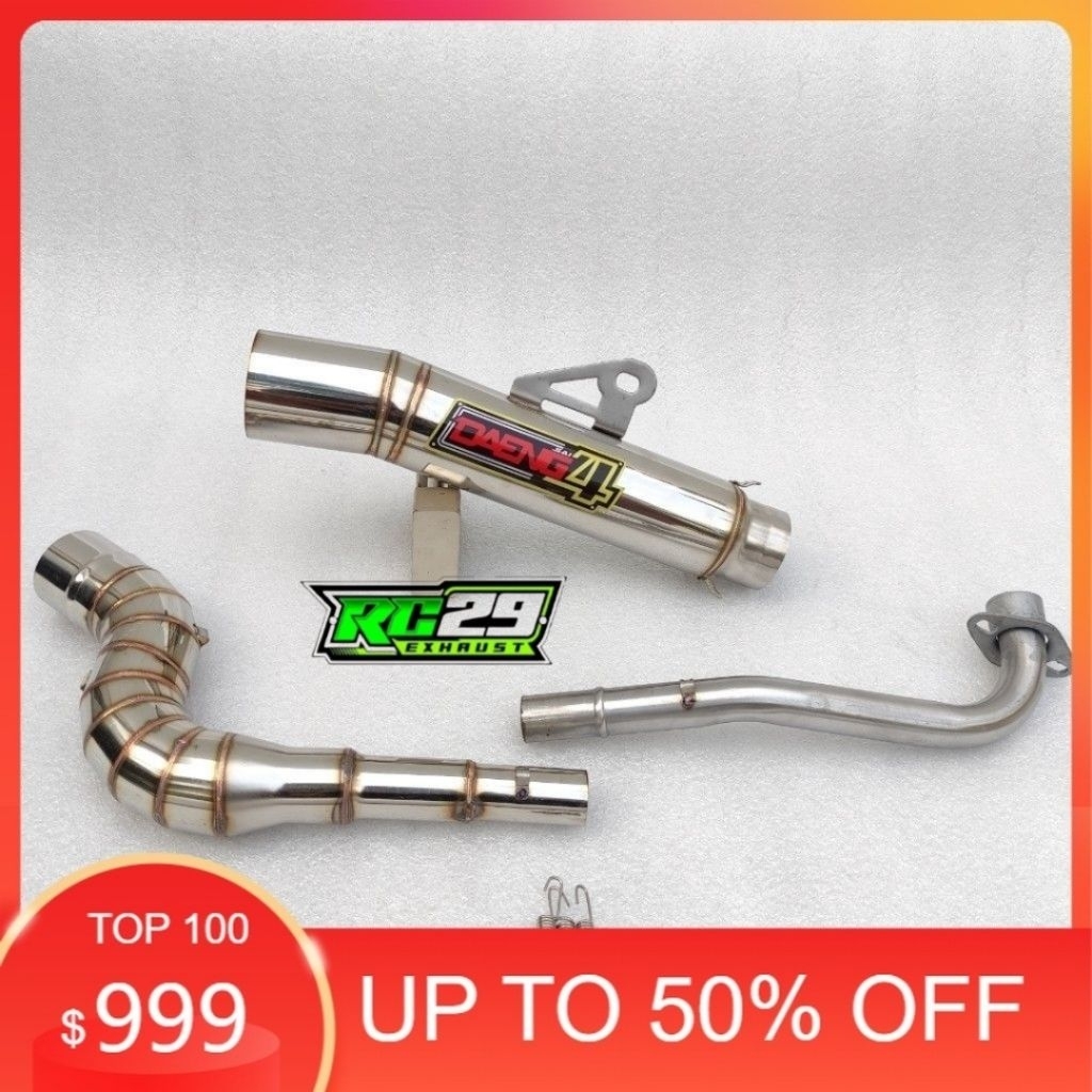 Super OPEN PIPE 51MM CANISTER TUBE TYPE 1set for xrm 110 125 wave 100 ...