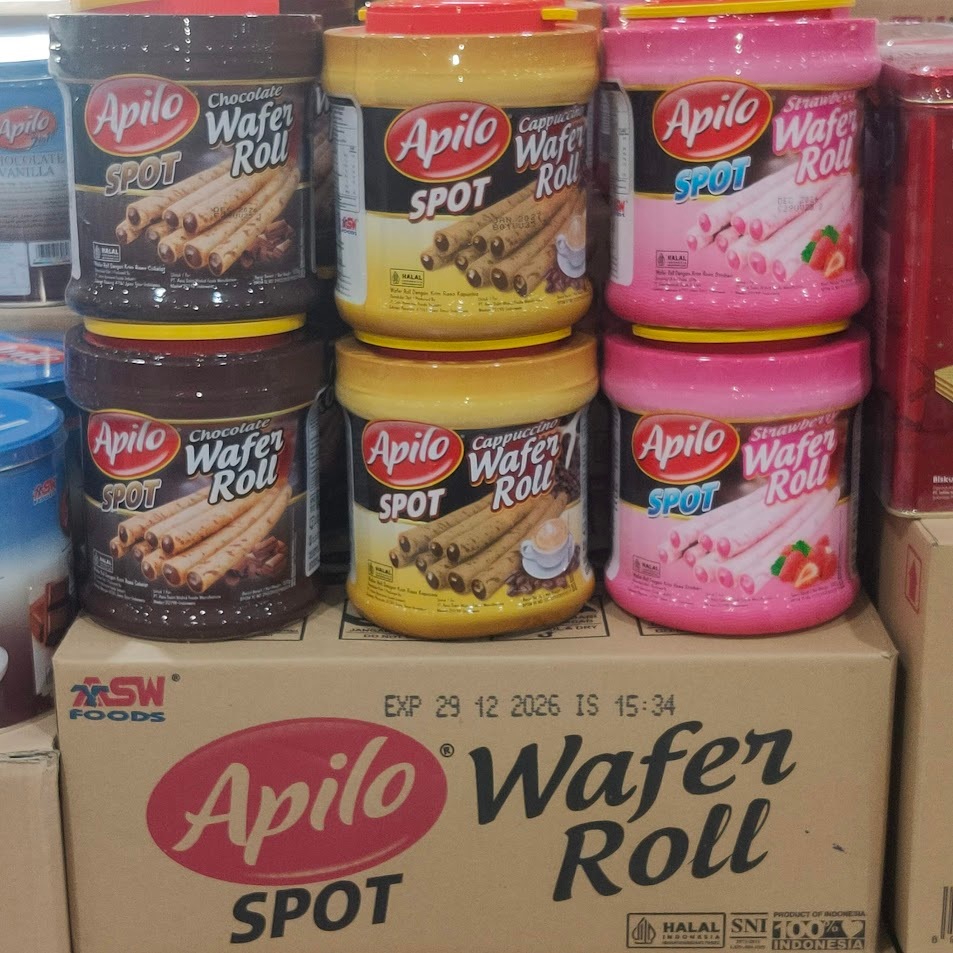 Apillo Spot Wafer Roll 500Gr 1 carton contains 6 jars of Chocolate ...