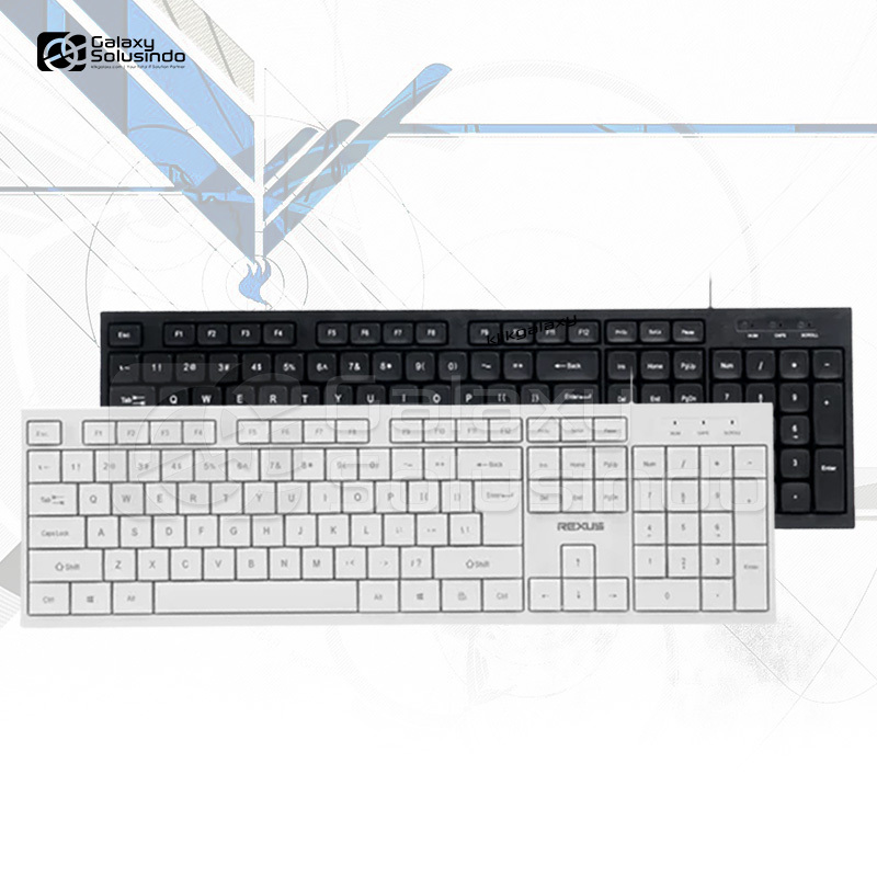 Rexus K293 Wired Full Size Membrane Office Keyboard - Black / White ...