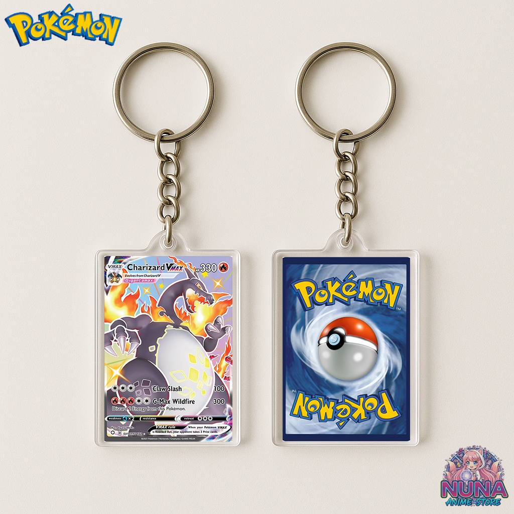GANTUNGAN Pokemon Series HOLOGRAM Keychains Can Request Your Own Card ...
