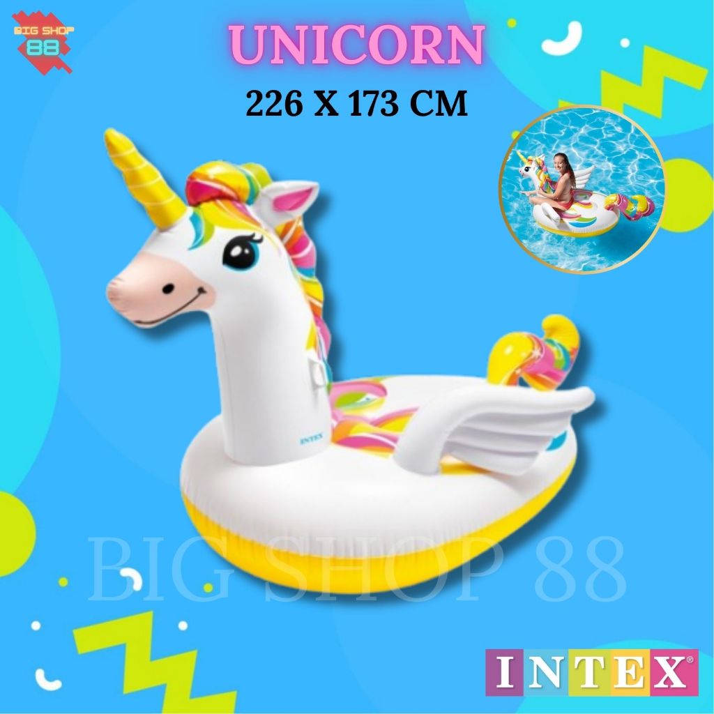 INTEX 57561 Jumbo Unicorn Ride On Floaties for Adults and Children ...