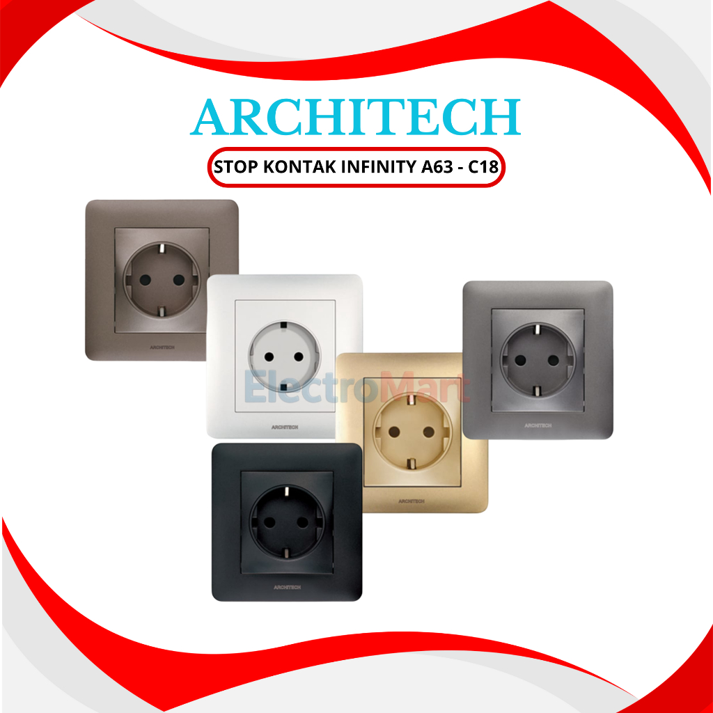 Architech Stop Kontak INFINITY Grey Gold Black Brown White A63-C18 ...