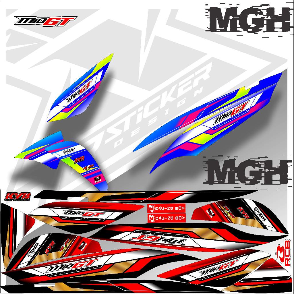YAMAHA MIO GT STRIPING STICKERS FULL SET SEMI DECALKiri & RIGHT ALREADY ...
