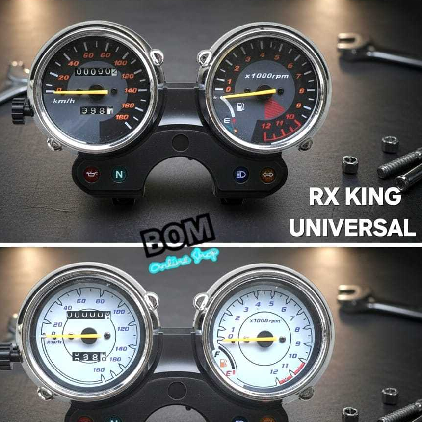 Spido Yamaha RX King New RXZ RZR Black Analog Digital Speedometer ...