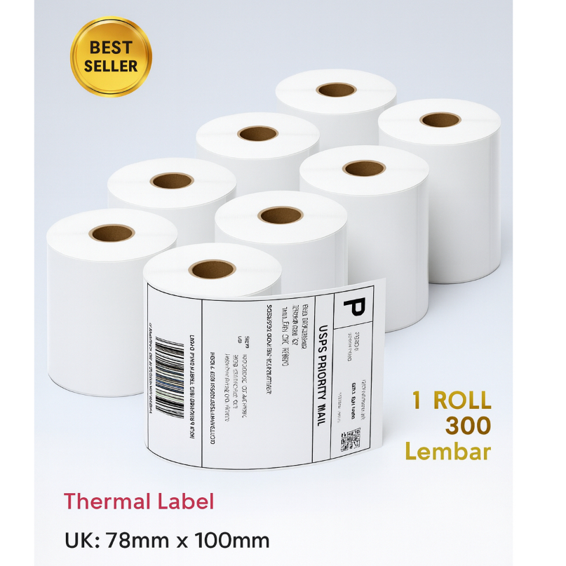 BLIORI KENTEN Thermal Label 78x100 mm Adhesive Receipt Paper | Adhesive ...