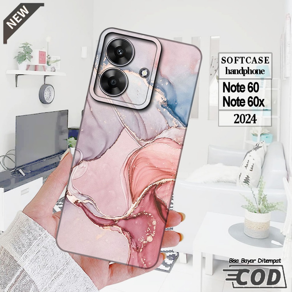 Realme Note 60 4G 2024 Case _ Note 60X Casing - Clear black silicone ...