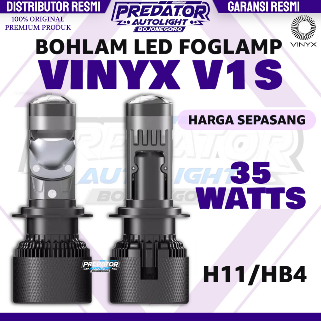 VINYX V1S LED FOGLAMP BULB H11 HB4 MINI PROJECTOR LENS MOTORCYCLE CAR ...