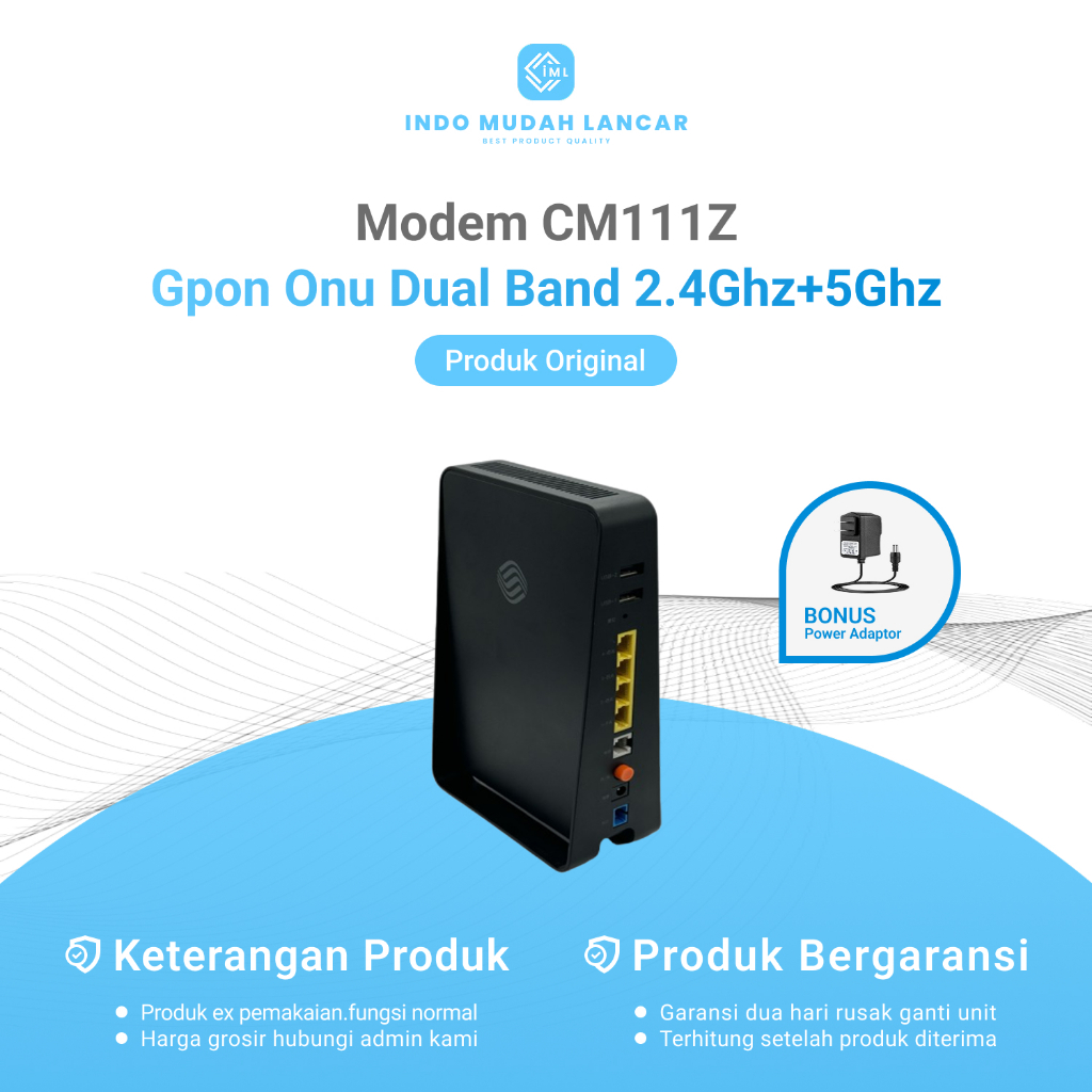 ZTE CM111Z Gpon Onu Dual-Band 2.4Ghz and 5Ghz Modem Used Original Bonus ...