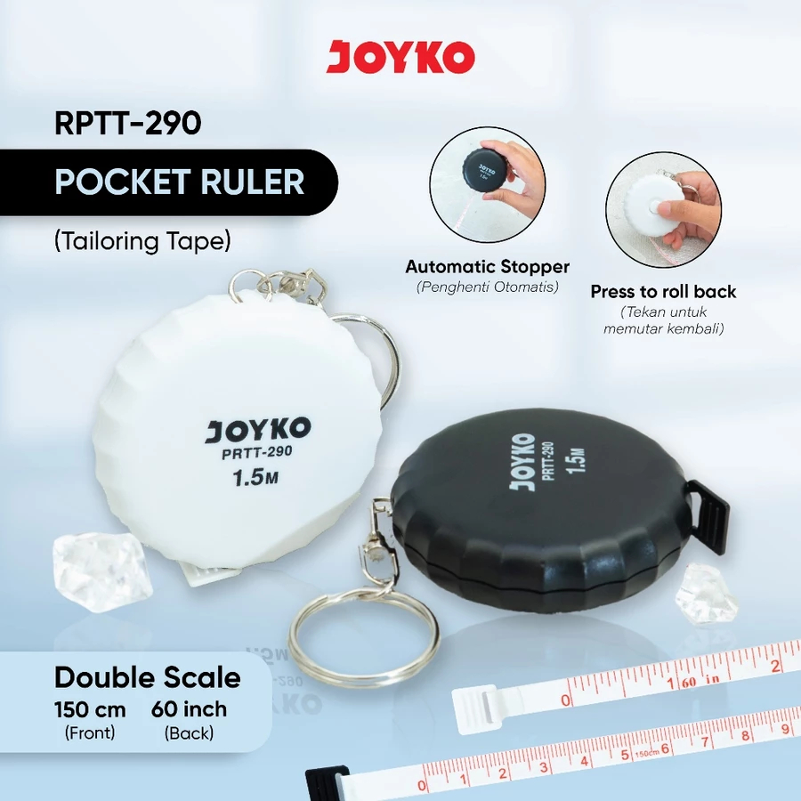 JOYKO Mini Pocket Ruler Tailoring Tape PRTT-290 1.5 Meters | Shopee ...