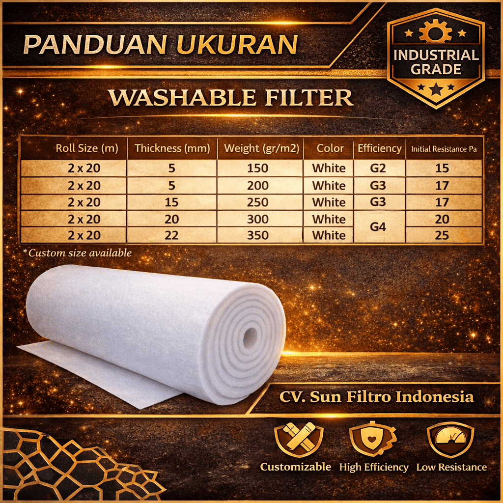 WASHABLE FILTER (PER METER) | AHU FILTER | Air FILTER | 2M X 1M ...
