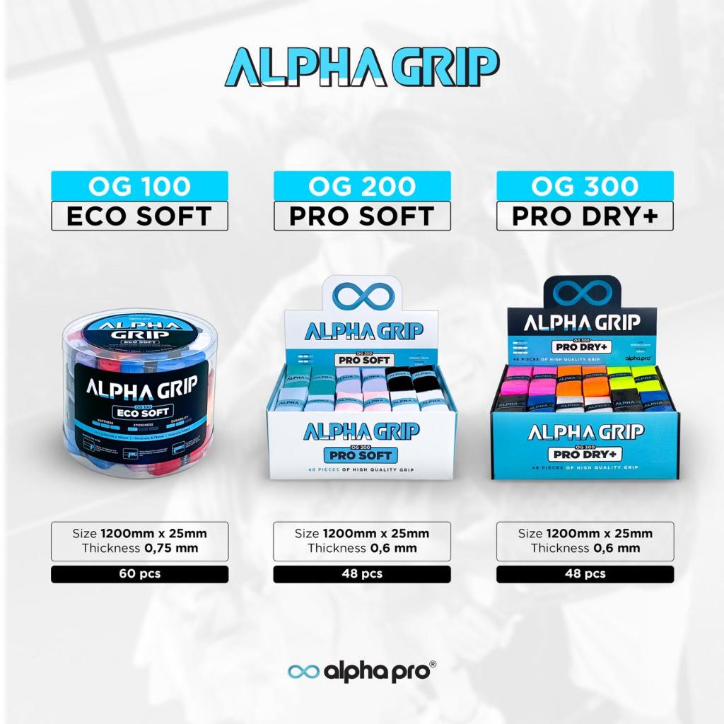 Original ALPHA ECO PRO SOFT DRY PLUS Badminton Padel Tennis Rubber Grip ...