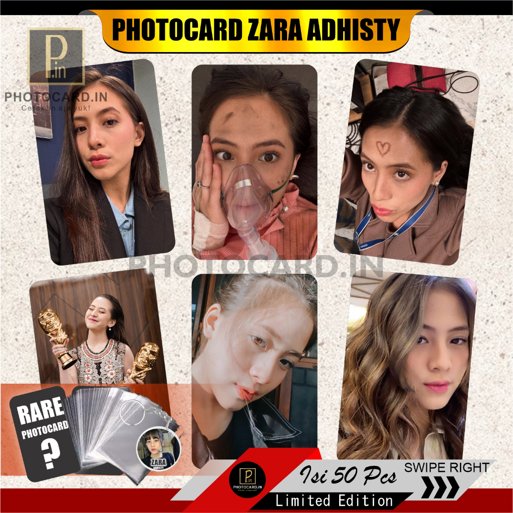 Zara Adhisty Photocards, 50 pcs (Free Stickers and Inner Sleeve 5 pcs ...