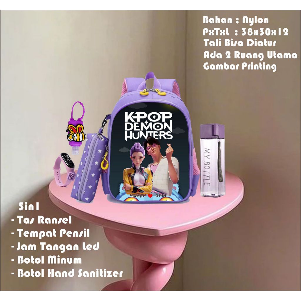 Kindergarten and Elementary School Backpack with RUMI & JINU KPOP DEMON ...