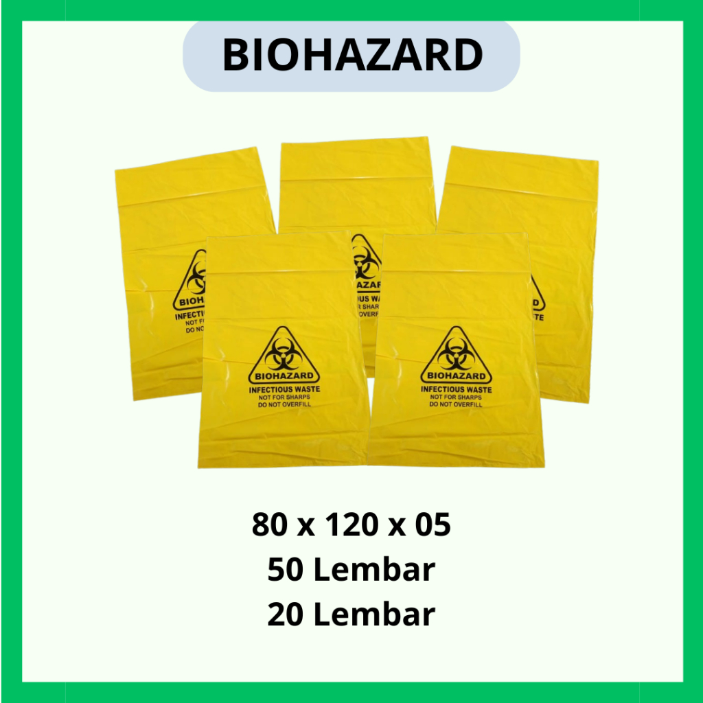 Yellow Biohazard Bag 80x120x05 - 50 & 20 Sheets for Infectious Waste ...