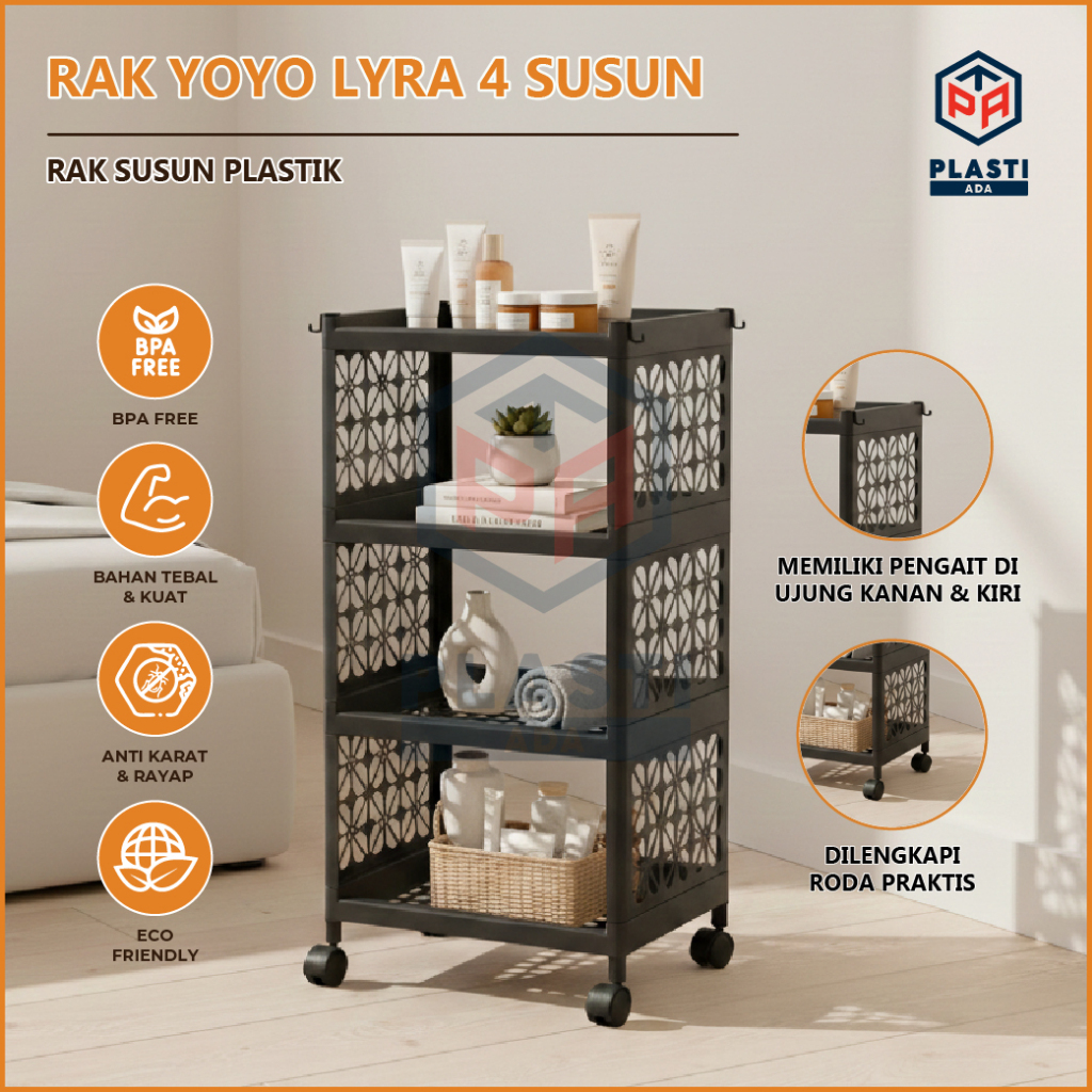 LYRA 4-Tier YOYO Rack - Multipurpose Rack Plastic Stacking Rack ...