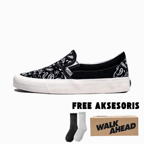 SABA Slip on Paisley Classic Black White - Men's and Women's Casual ...
