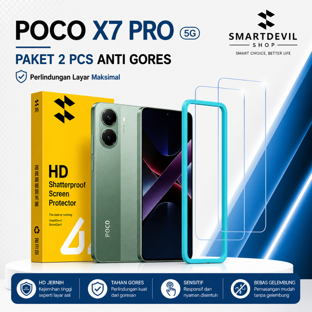 LAYAR Tempered Glass poco X7 Pro 5G SmartDevil 2 Pcs Anti-Scratch ...