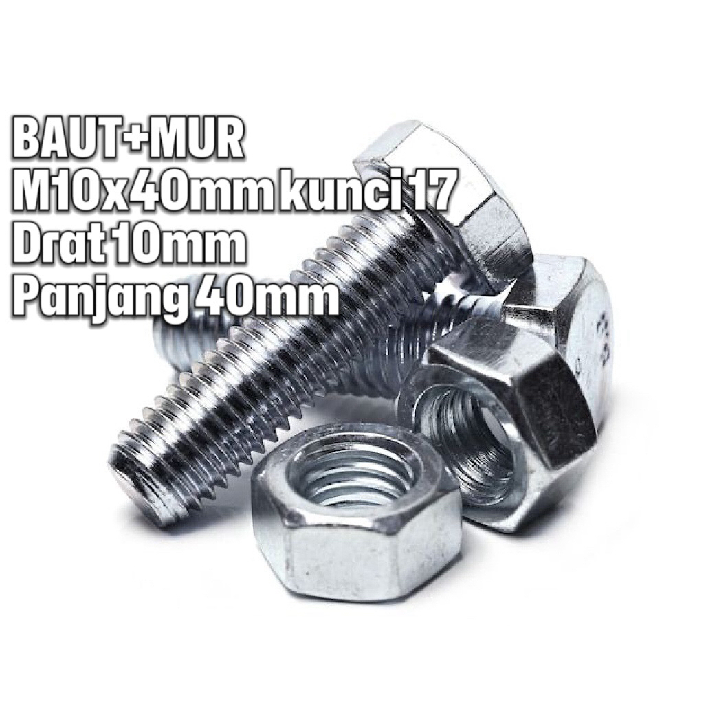 10mmx40mm threaded bolt key 17 | Shopee Philippines