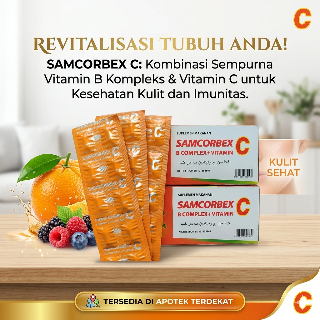 Samcorbex B Complex + Vitamin C 10 tablet Per Strip - Multivitamin ...