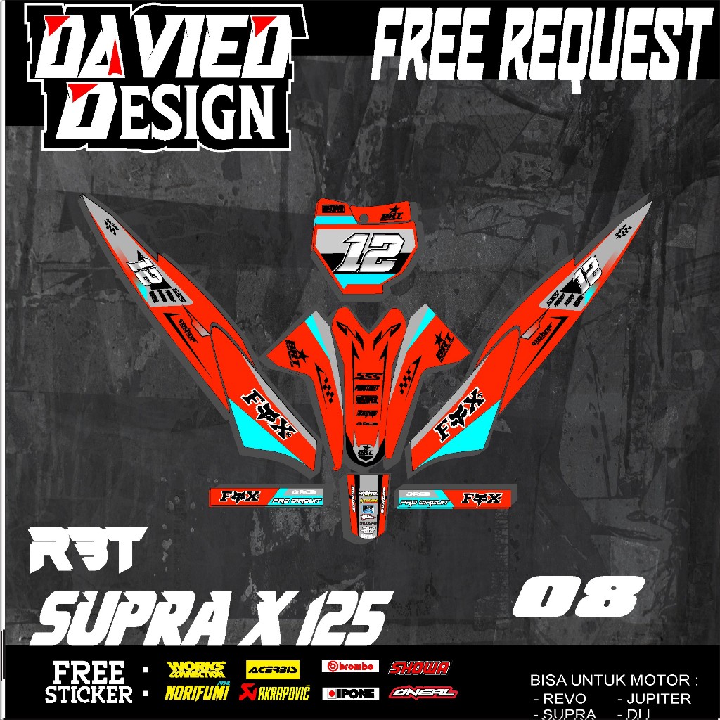 STICKER RBT SUPRA X 125 Bebek Modif Supermoto YZ Crf Klx Rbt New Design ...