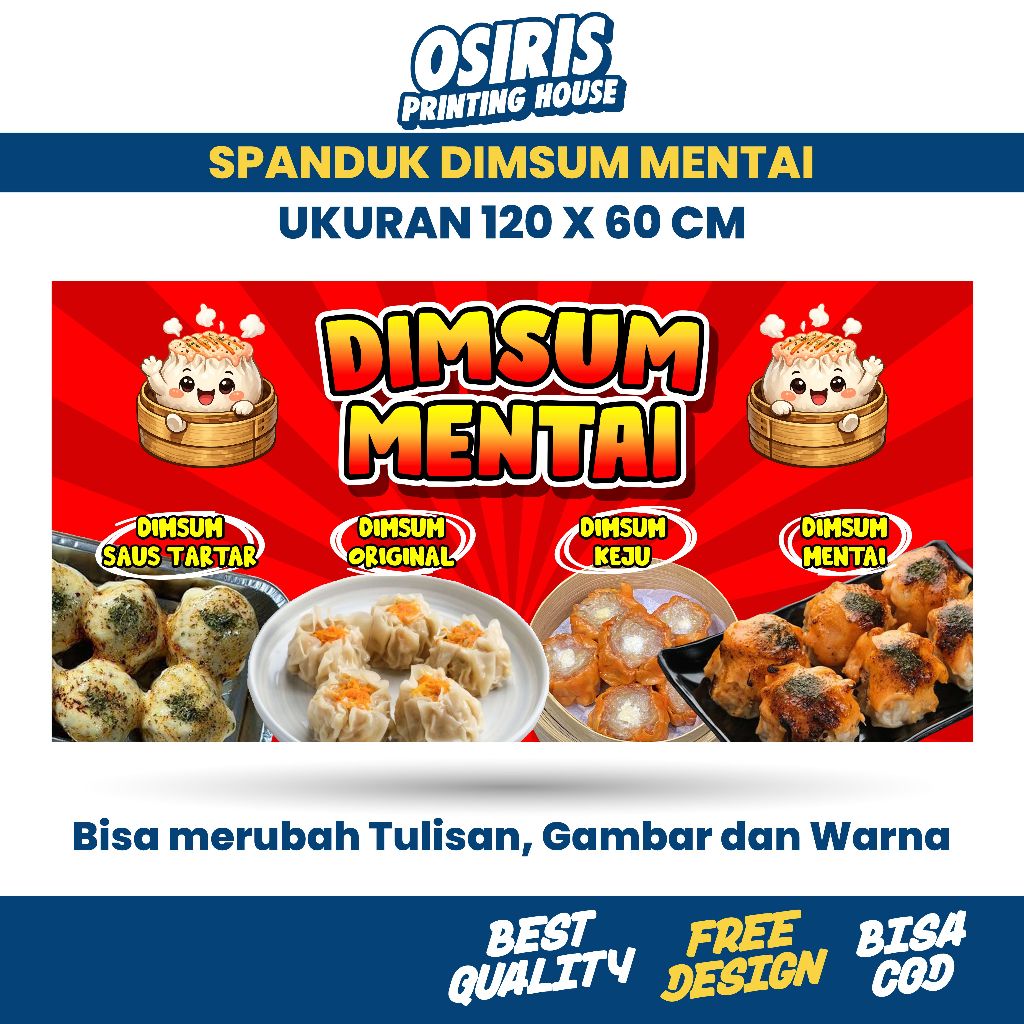 PRINT DIMSUM MENTAI/BANNER BANNER - SIZE 120 X 60 CM | Shopee Philippines