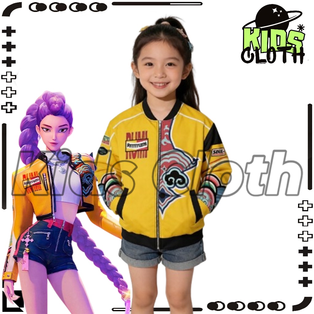 Rumi Huntrix Kpop Demon Hunters Cosplay Costume Jacket Crop Top Jacket ...
