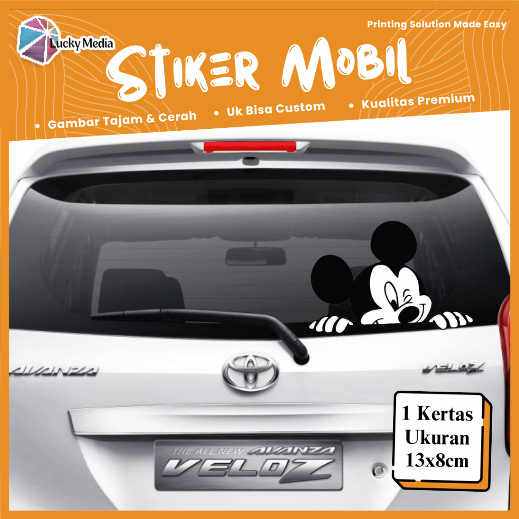 Mickey Mouse Character Rear Window Car Sticker Cute Cartoon Car Glass ...