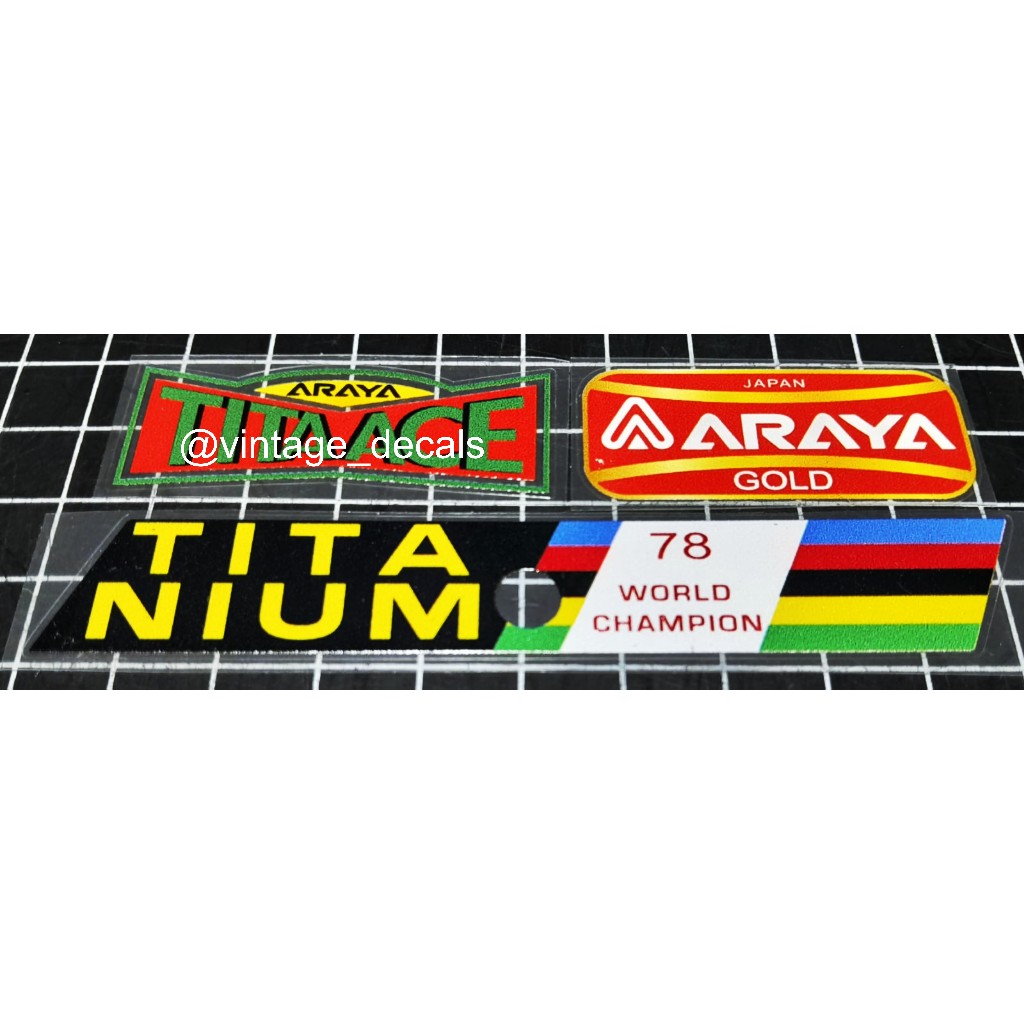 Sticker decals replacement Rims ARAYA GOLD nitaace nitanium AR-713 ...