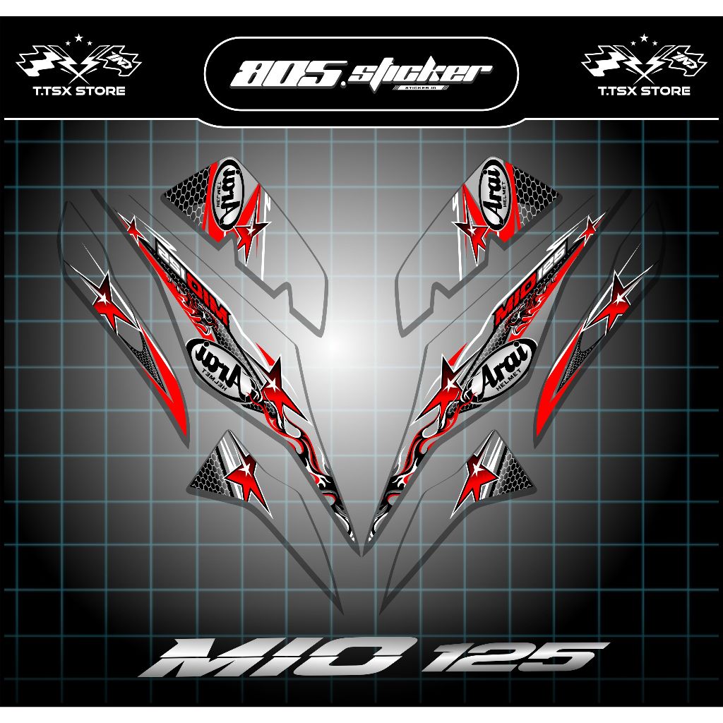 TRANSPARENT STRIPING MIO M3/MIO Z VARIATION STICKERS MIO 125/ STRIPING ...