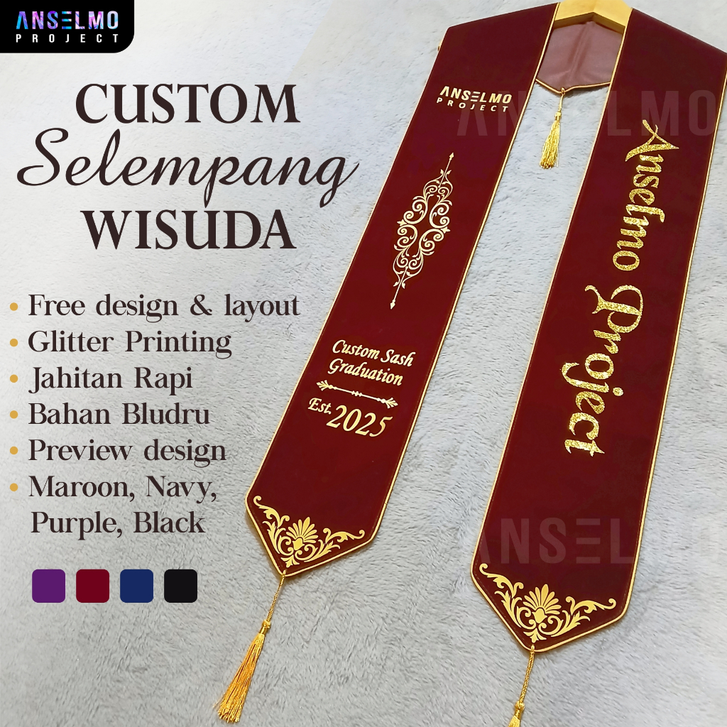 CUSTOM SASH Graduation SASH, NEAT results - SCREEN PRINTING - Velvet ...
