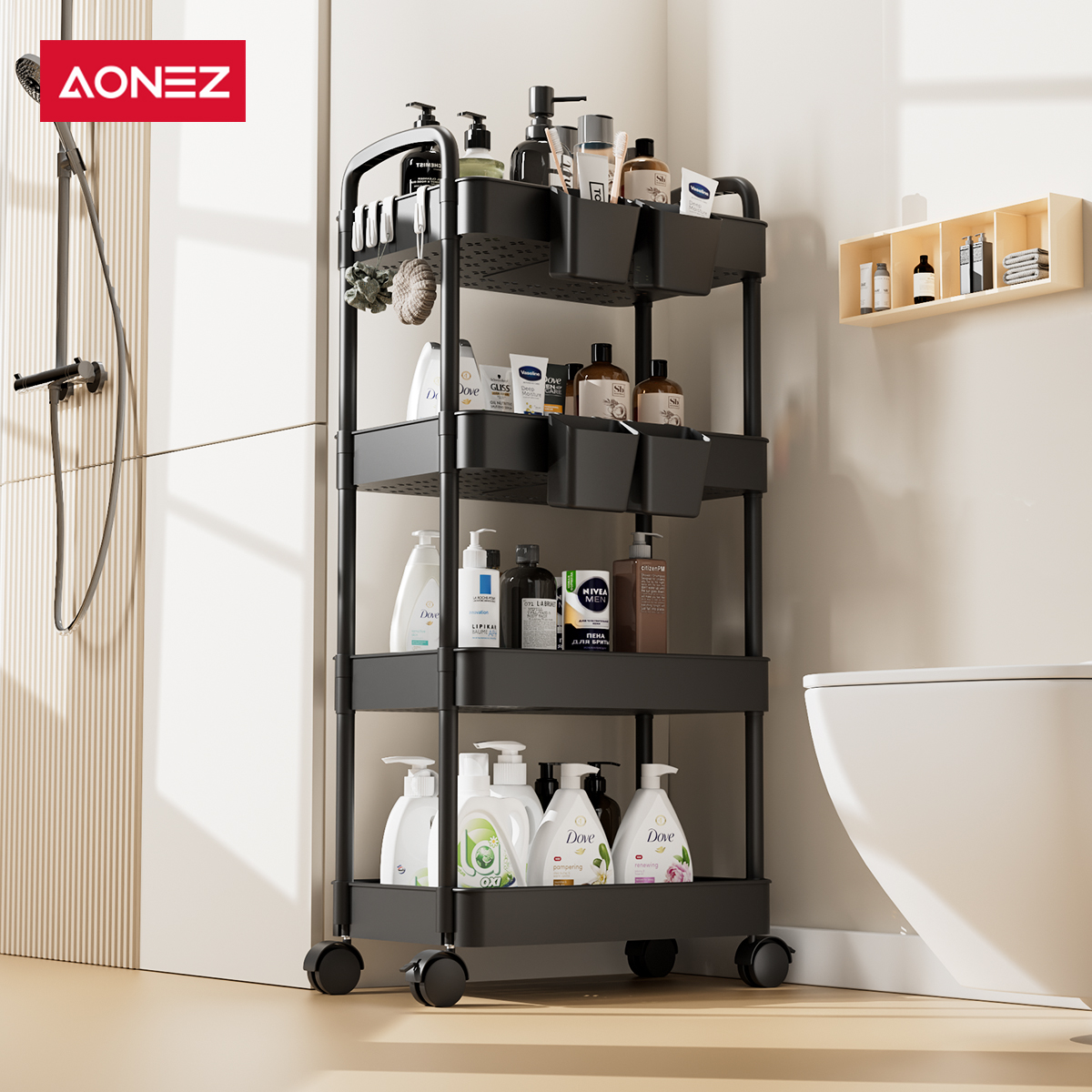 Trolley Rack Stacking Trolley Rack Bathroom Kitchen Bedroom ...