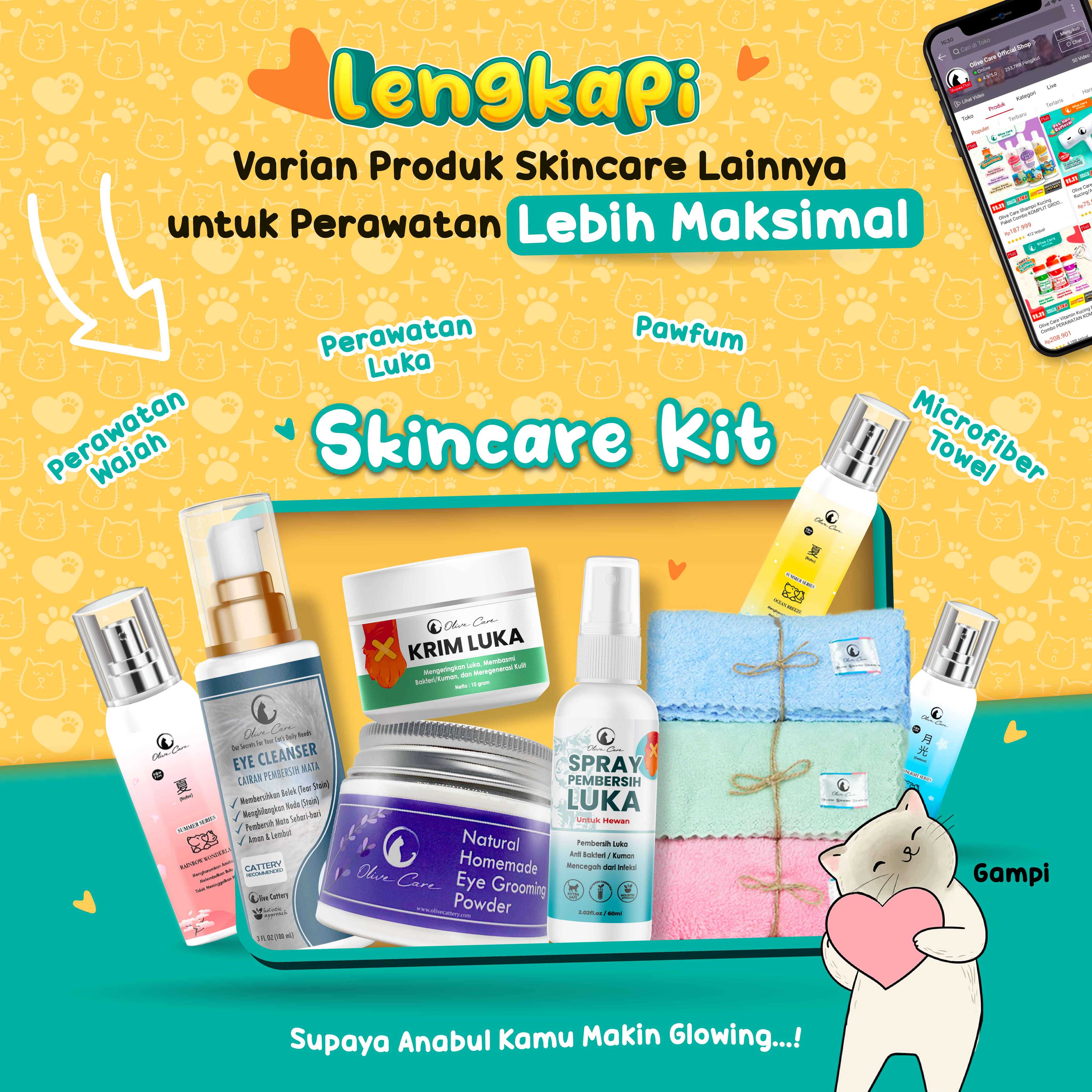 MATA Olive Care Cat Grooming Package FACIAL Care for Eye and Face Areas ...