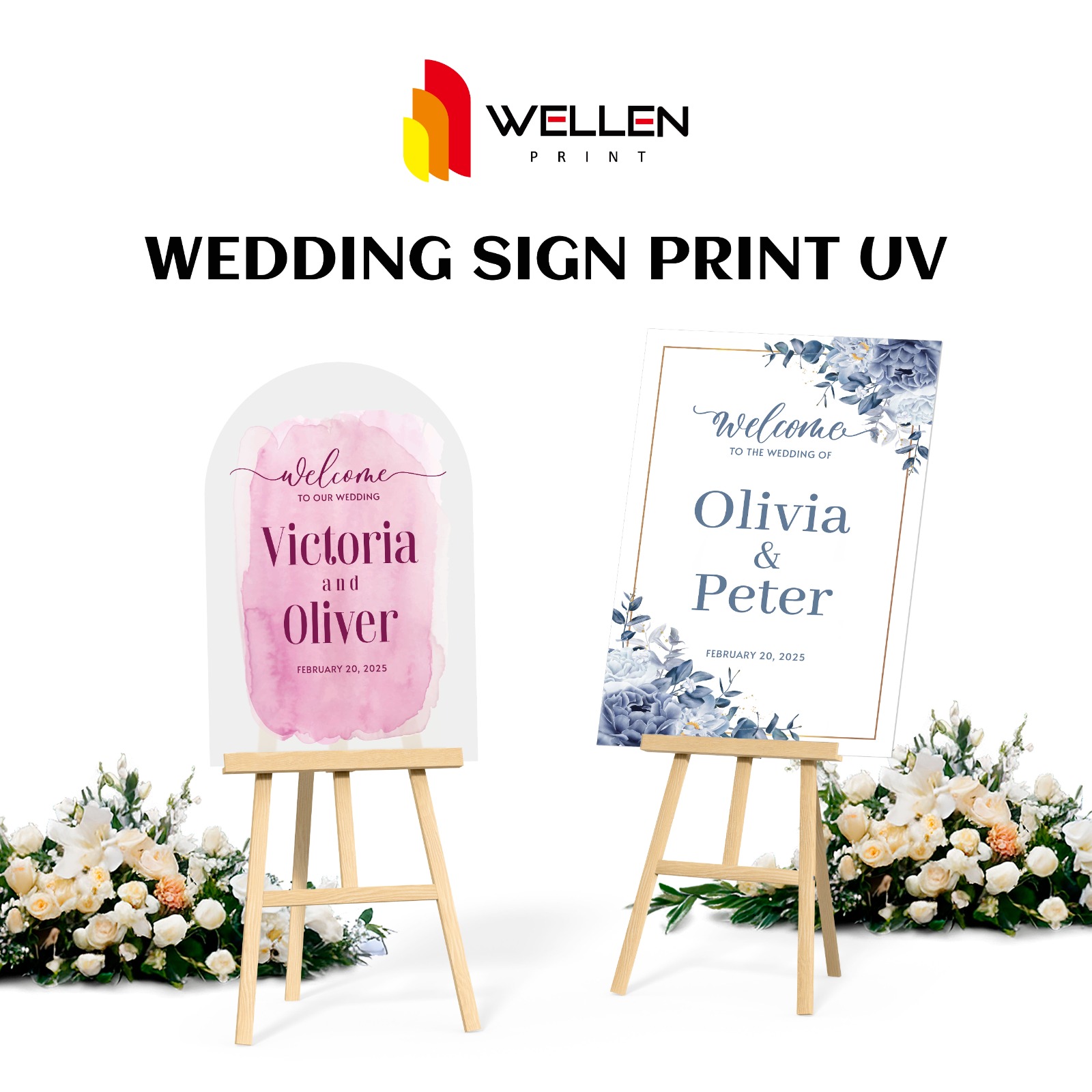 WELLEN PRINT – Print Wedding Sign Print UV / Print Welcome Sign Wedding ...