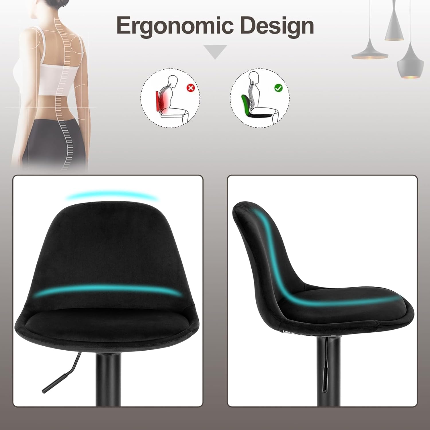 Hoas Official Bar Chair Salon Chair Swivel Chair Hydraulic Chair Cafe ...