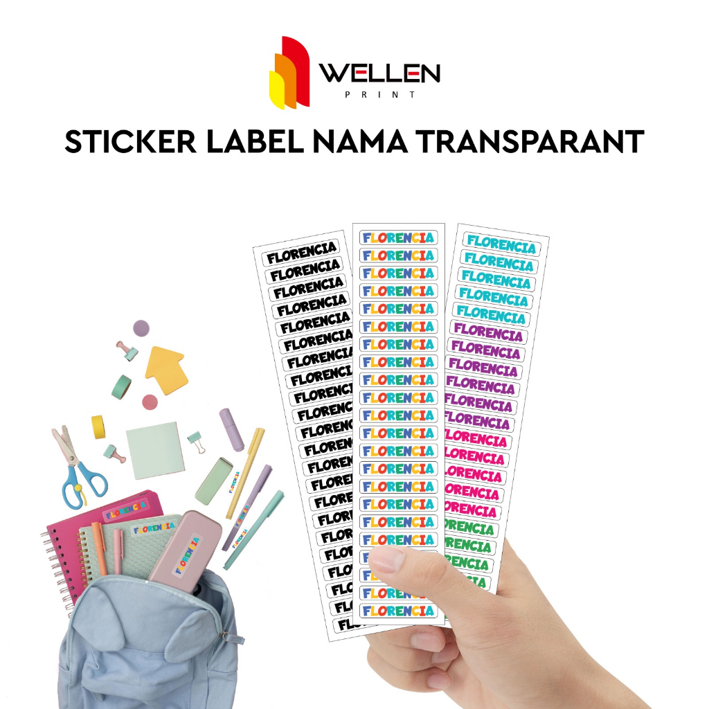 Wellen Print - Print Transparent Custom Name Label Stickers / Print ...