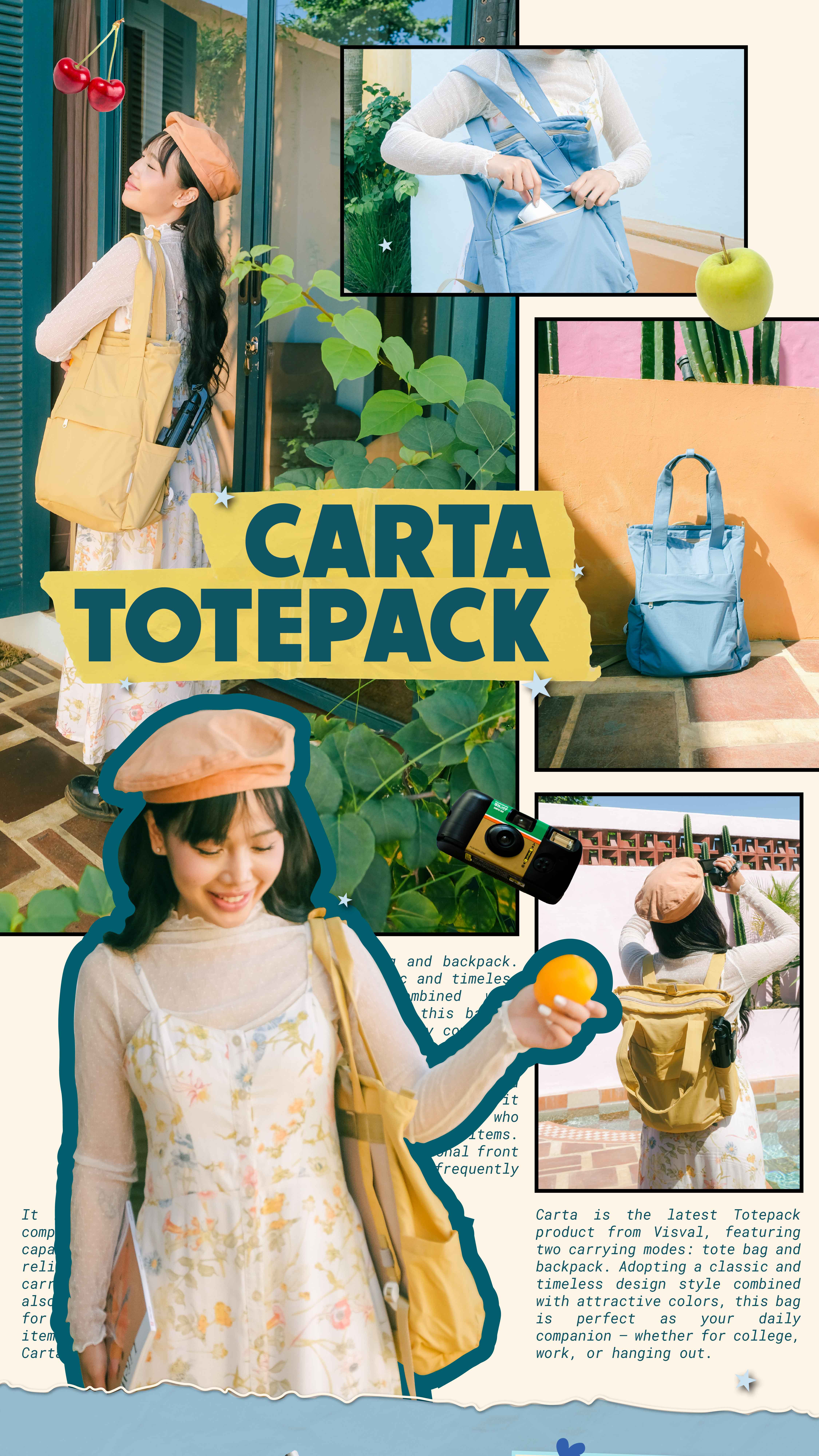 School Bag - Backpack Totepack Carta - Visval - Backpack | Shopee ...