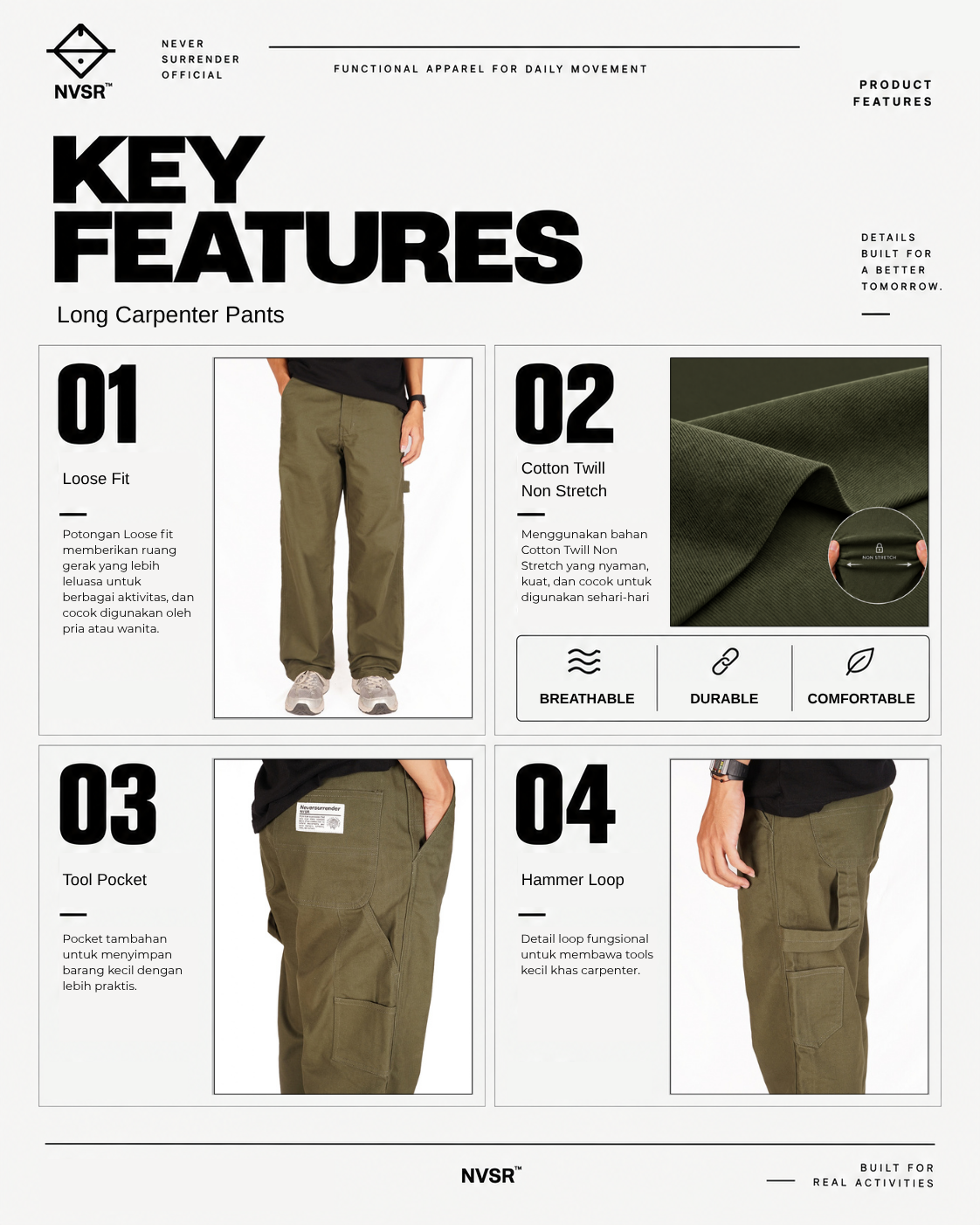 NVSR Carpenter Pants Green Carpenter Trousers Green | Shopee Philippines