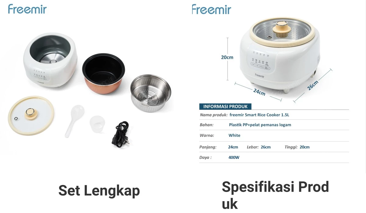 [NEW 2026] freemir Low Carbo Rice Cooker 1.5L Digital Baby Food Cooking ...