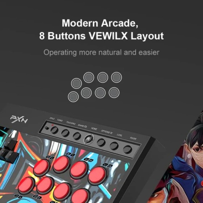 PXN X8 Keyboard Wired Arcade Fight Stick Joystick Game Controller ...