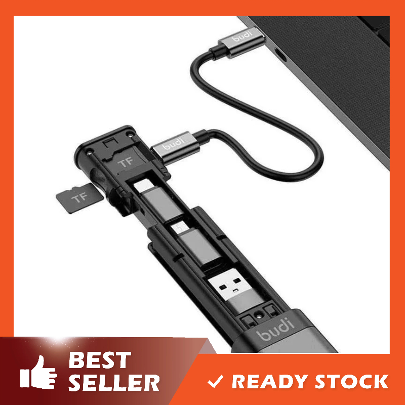 Budi BD9 Cable Data Stick OTG Adapter External Card Reader 9 in 1 ...