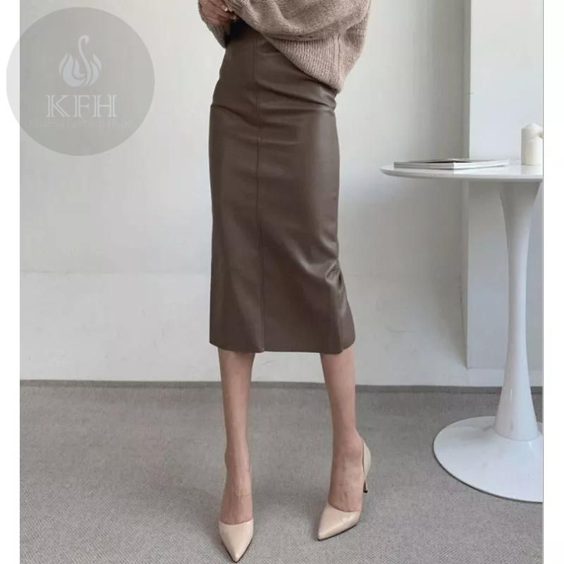 Leather Skirt Womens Leather Skirt Midi Skirt Below The Knee Length