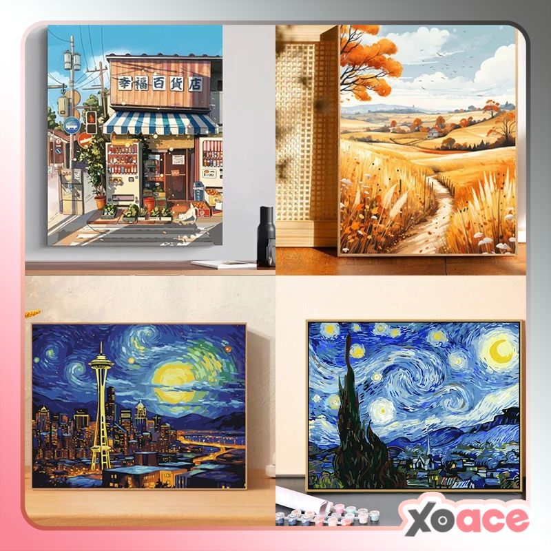 30x40 FRAMED DIY Paint By Number Kit Digital Painting By Numbers Canvas ...