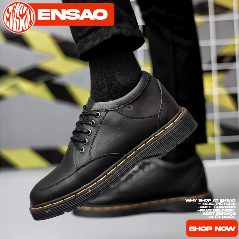 HITAM Docmar Formal Black Loafers for Men's Work Shoes | Shopee Philippines