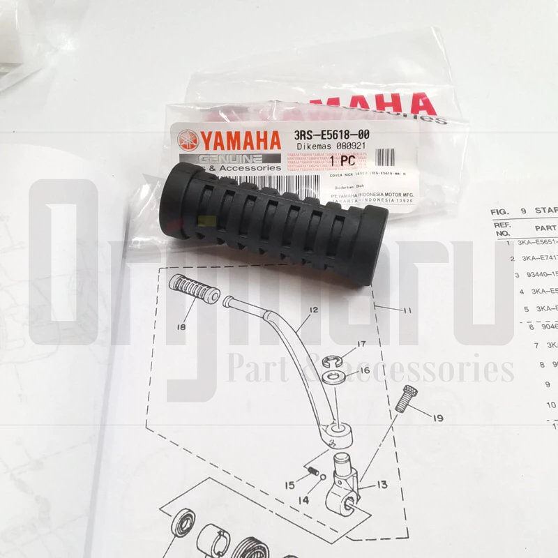 COMFORTABLE STARTER KICK PEDAL RUBBER RX KING RXS RXZ 3RS-E5618-00 ...