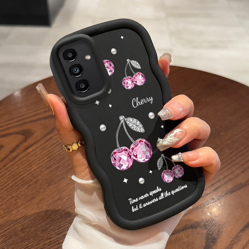 MERAH Casing For Samsung A24 Case pink and blue cherry phone Case ...