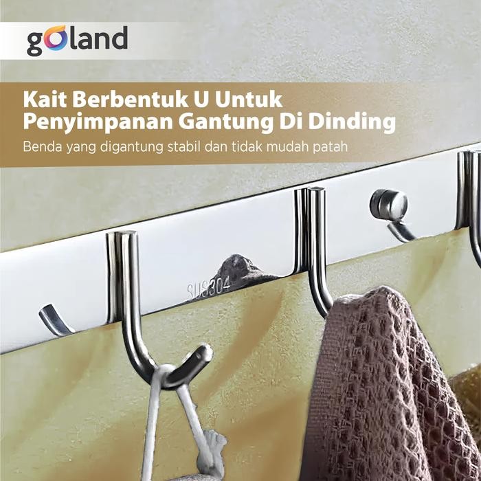 GANTUNGAN Informa Houseware - 5-Piece Wall-Mounted Clothes Hanger 304 ...