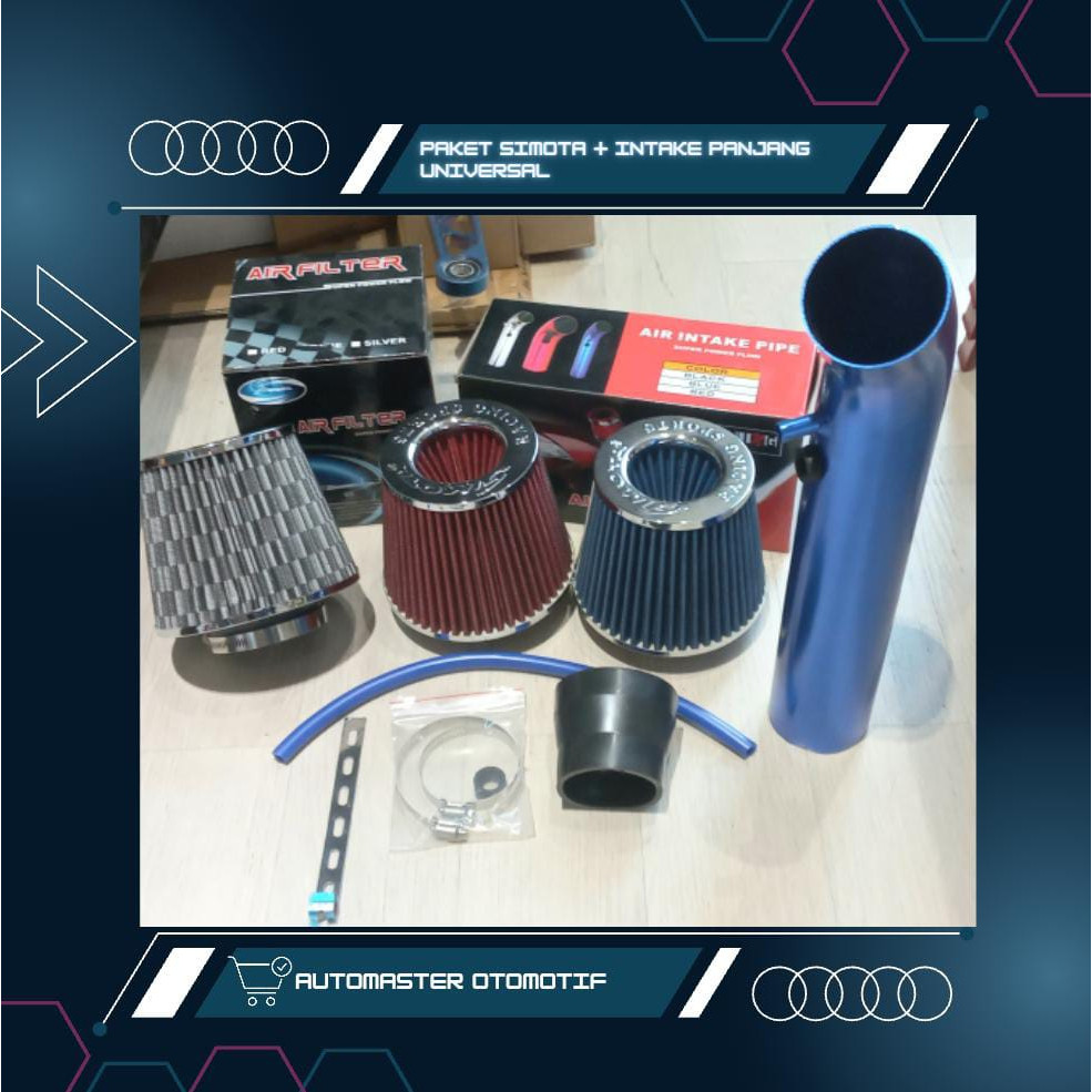Universal Car Long Intake Pipe + Simota Open Filter Package | Shopee ...