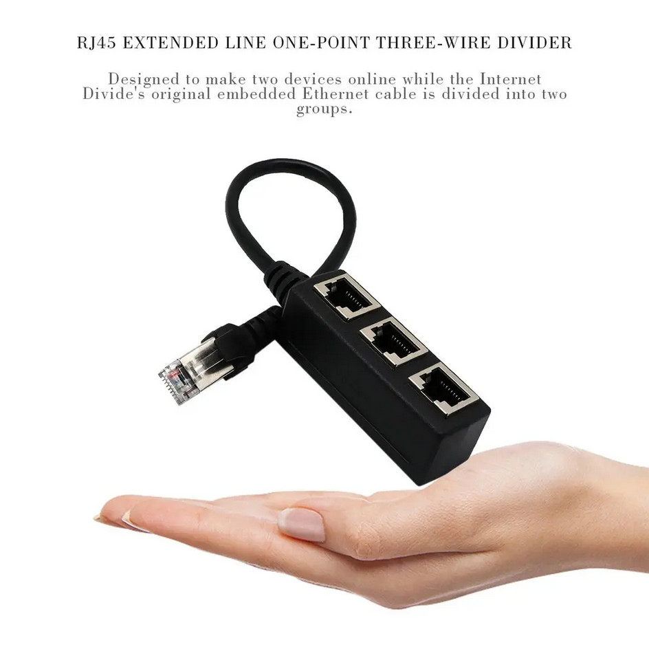 Splitter RJ45 LAN Ethernet Connector 3 Port Network Adapter Hub Switch ...