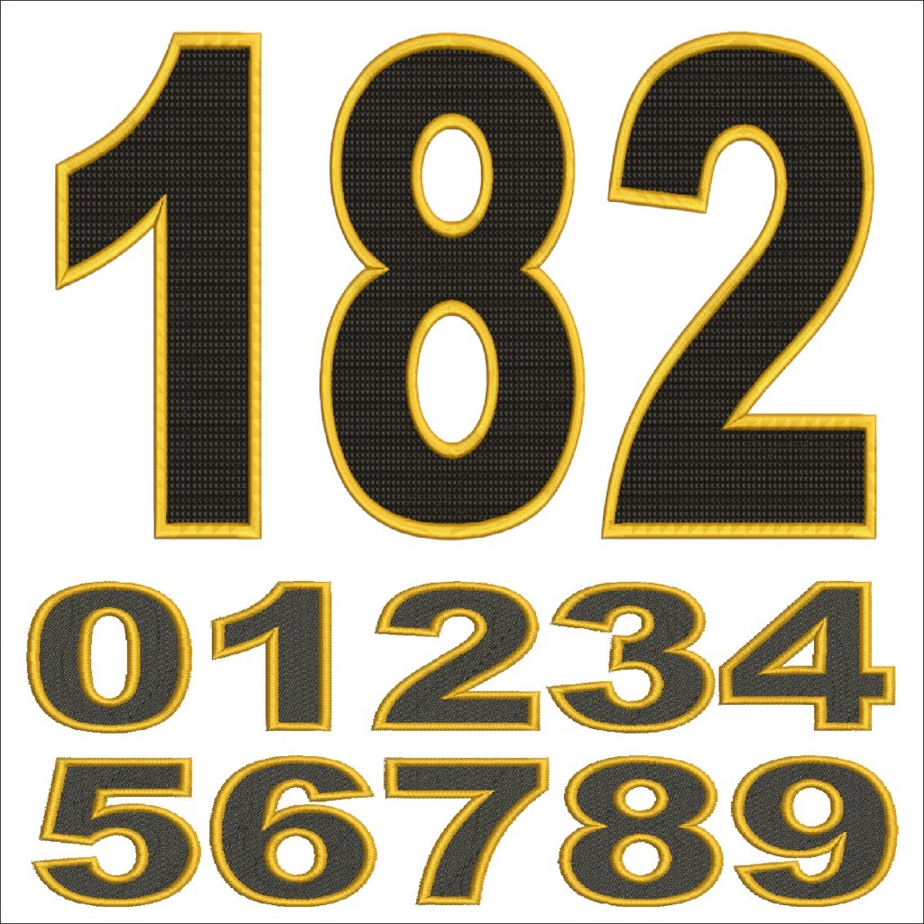 NUMBER LOGO EMBROIDERED PATCHES NUMBERS 1-100 EMBLEM - 182 | Shopee ...